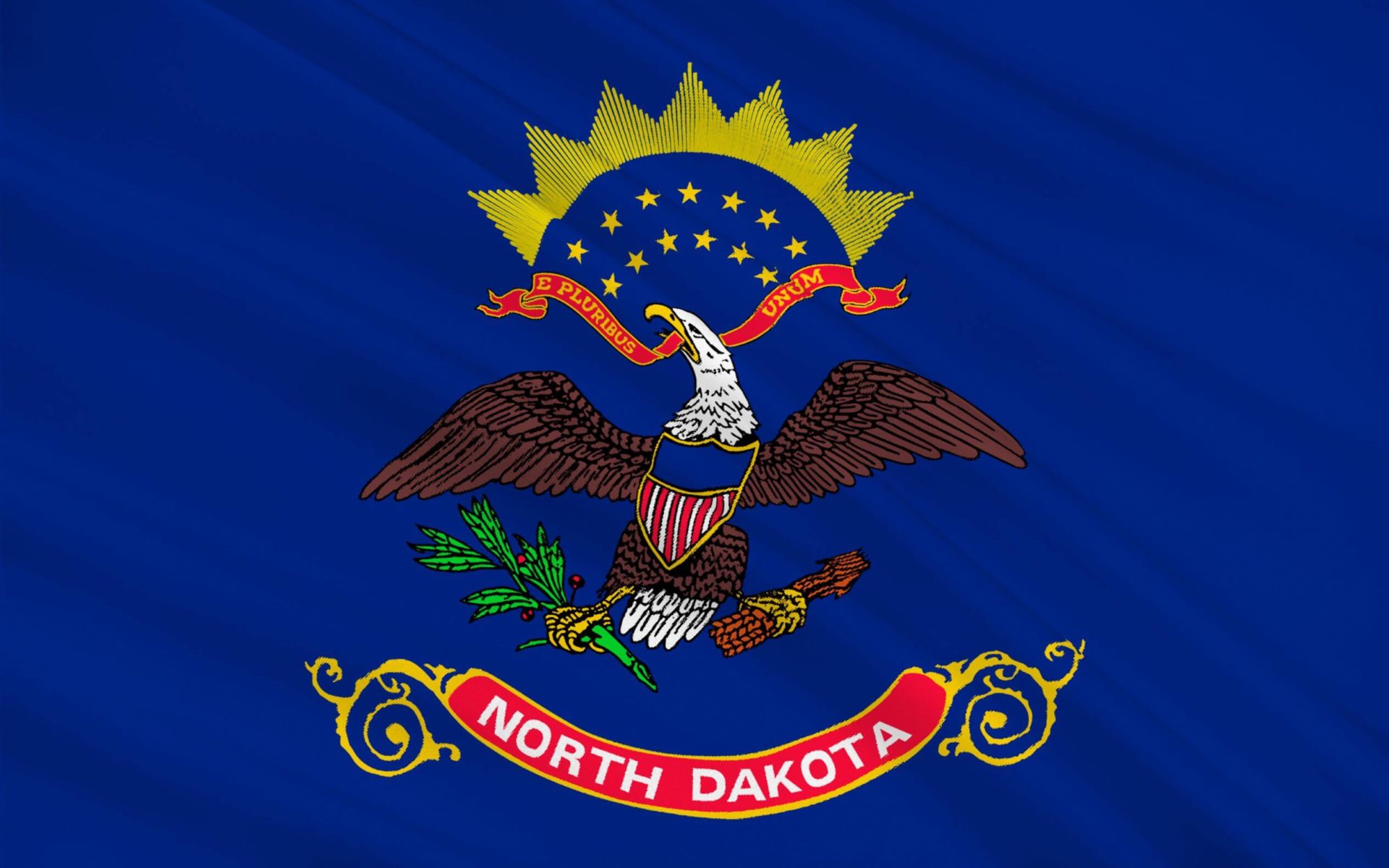 An image of the North Dakota state flag.