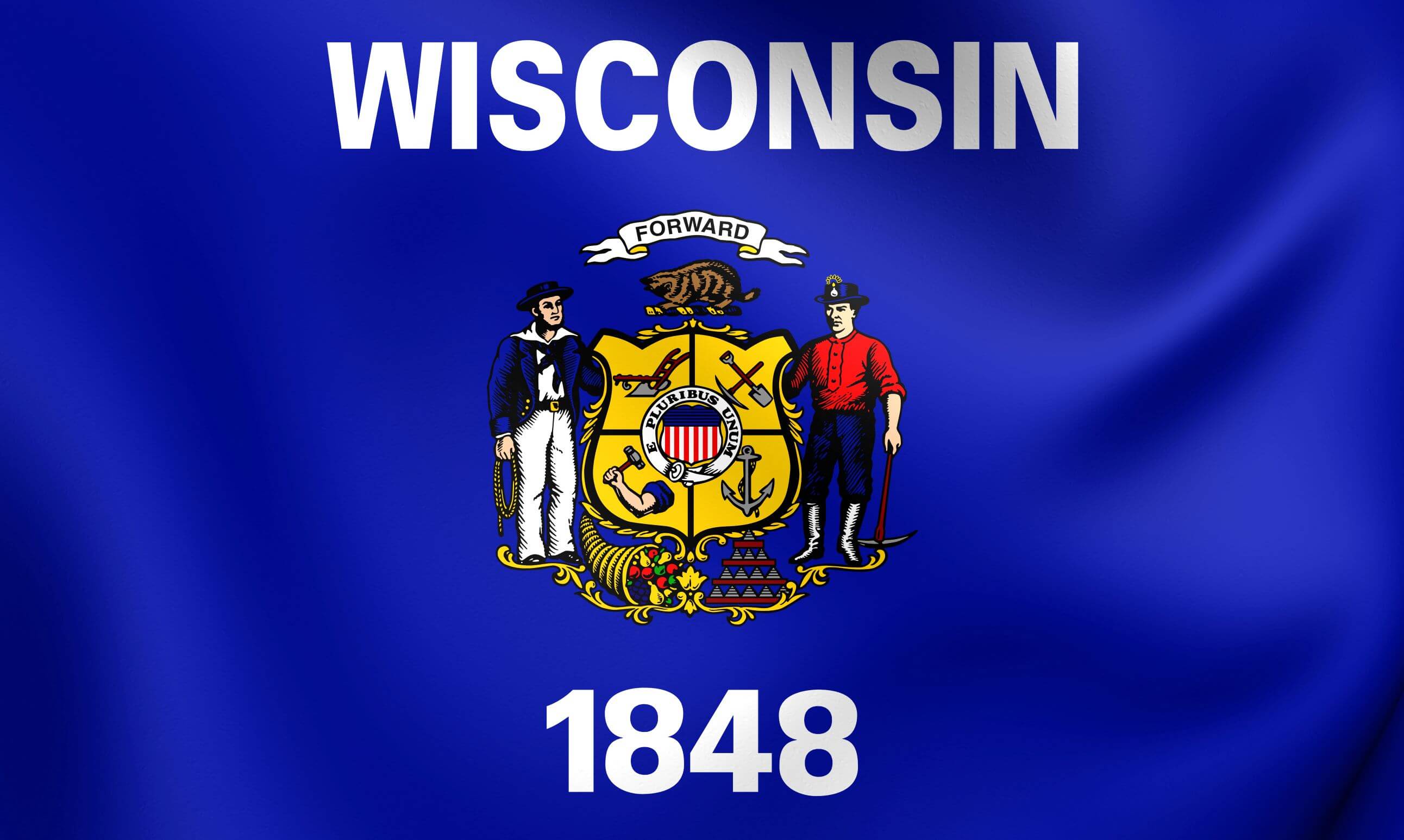 An image of the Wisconsin state flag.